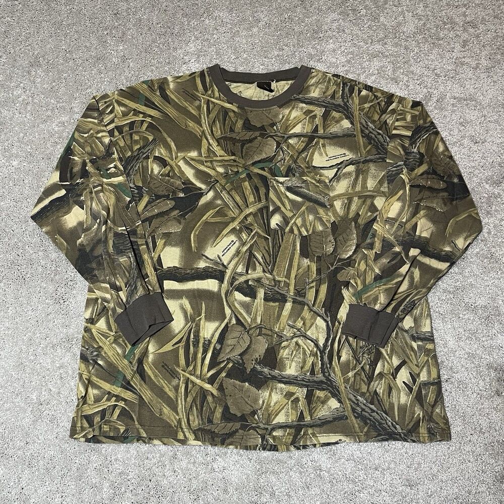 Vintage Ranger Advantage Wetlands Camo Shirt Hunting Long Sleeve Mens Size XL